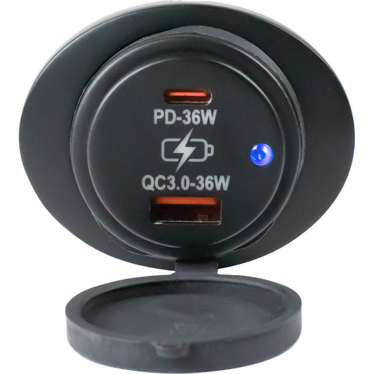 SeaDog Oval Surface Mount USB 30 USBC Power Socket 4265351
