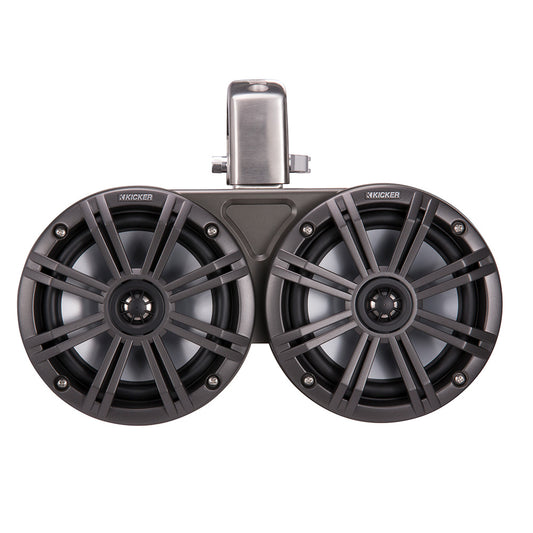 KICKER KMTC65 65 LED Coaxial Dual Tower System Black wCharcoal Grille 45KMTDC65