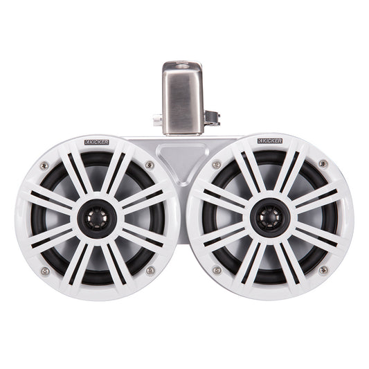 KICKER KMTC65 65 LED Coaxial Dual Tower System White wWhite Grille 45KMTDC65W