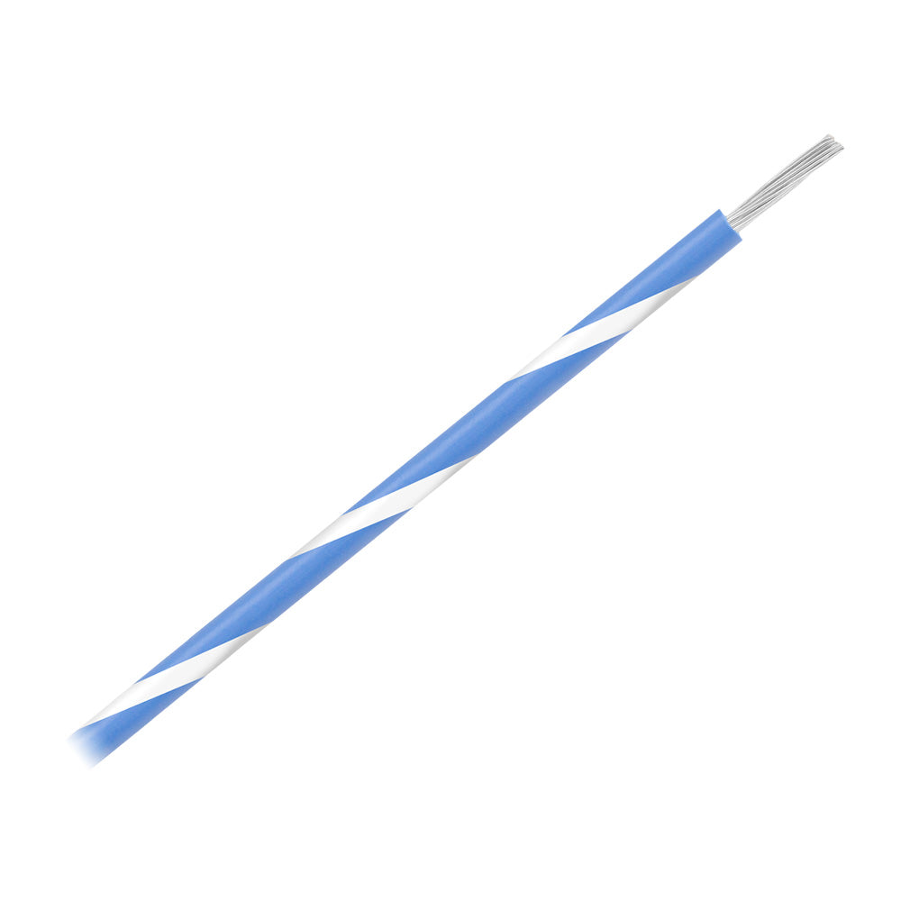 Pacer 16 AWG Gauge Striped Marine Wire 500 Spool Blue wWhite Stripe WUL16BL9500