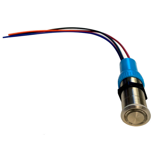 Bluewater 22mm Push Button Switch OffOn Contact BlueRed LED 4 Lead 905911134