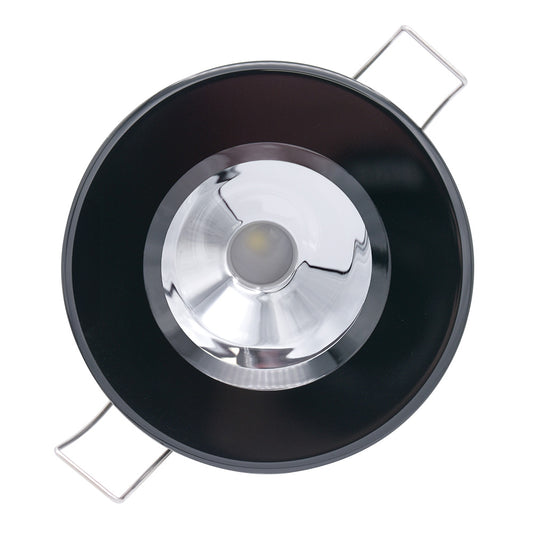 Lumitec Illusion Flush Mount LED Down Light Spectrum RGBW Warm White Black Housing Chrome Reflector 117165