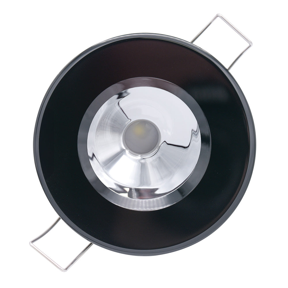Lumitec Illusion Flush Mount LED Down Light Spectrum RGBW Warm White Black Housing Chrome Reflector 117165