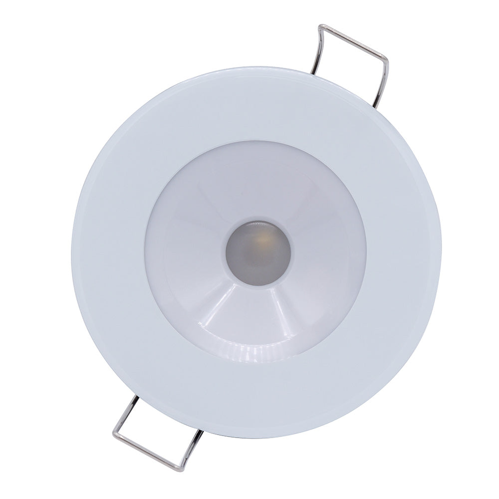 Lumitec Illusion Flush Mount LED Down Light Warm White Dimming White Housing 117129
