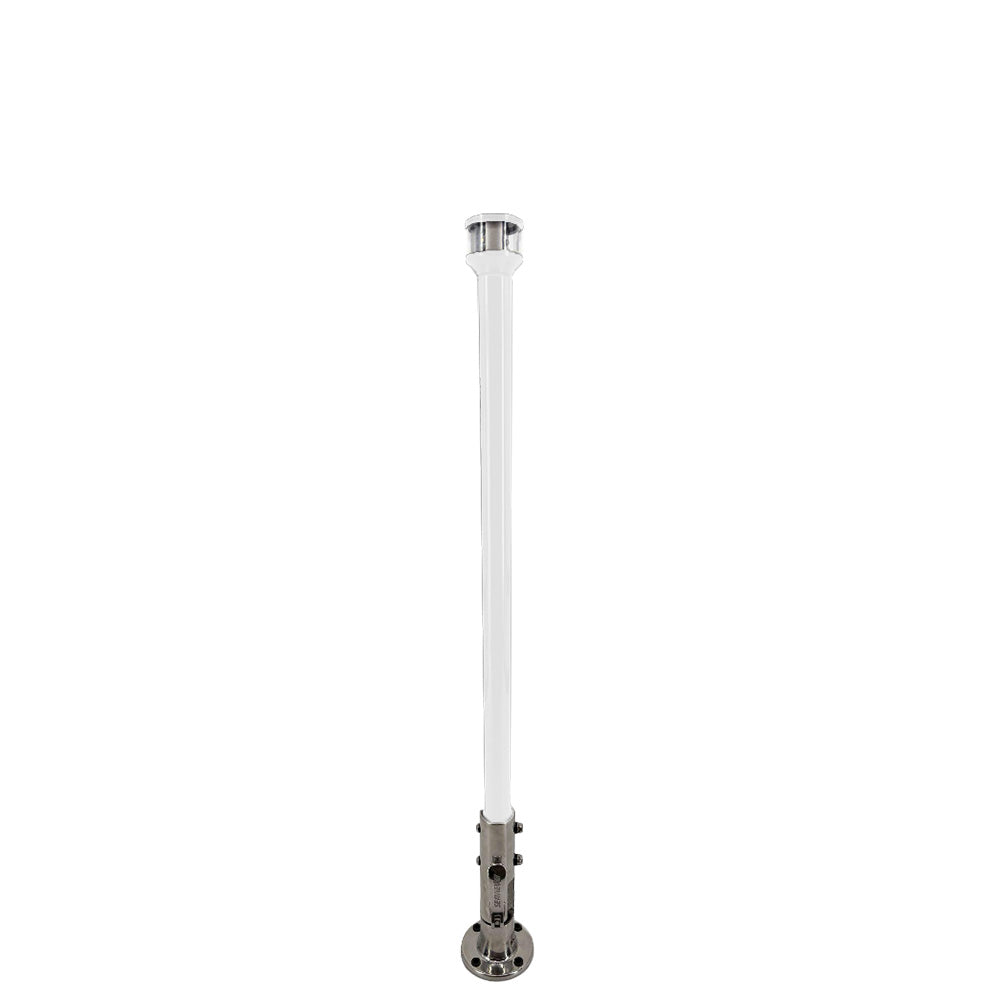 Seaview 12 Manually Folding Light Post w316 Stainless Steel Base LTBLED12C5 Navigation Light White SVMHB112LEDSSW