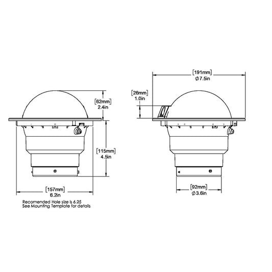 Ritchie SS5000W SuperSport Compass Flush Mount White SS5000W