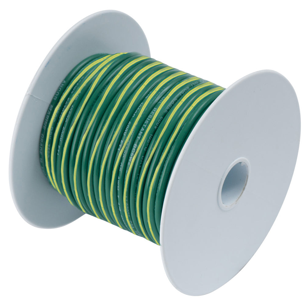 Ancor Green wYellow Stripe 10 AWG Tinned Copper Wire 100 109310