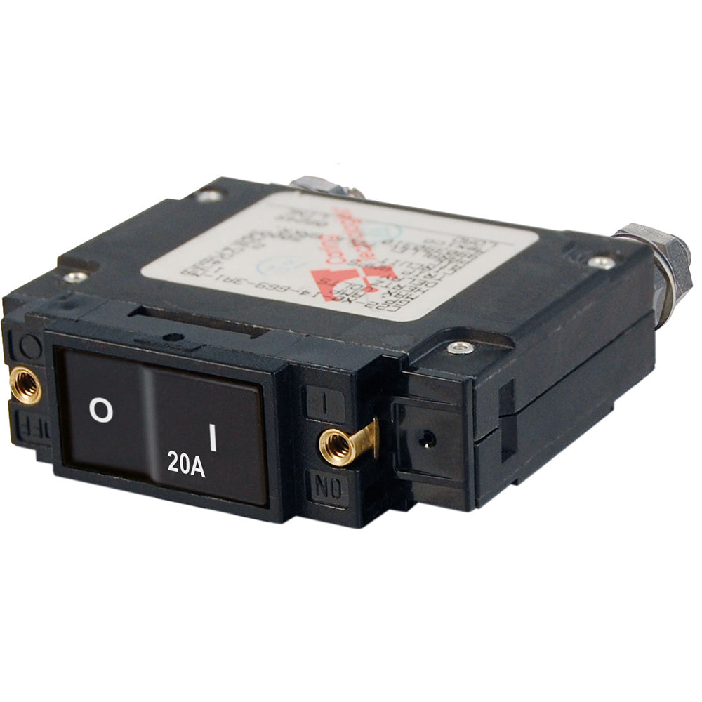 Blue Sea 7543 CSeries Flat Rocker Circuit Breaker Single Pole 20A 7543