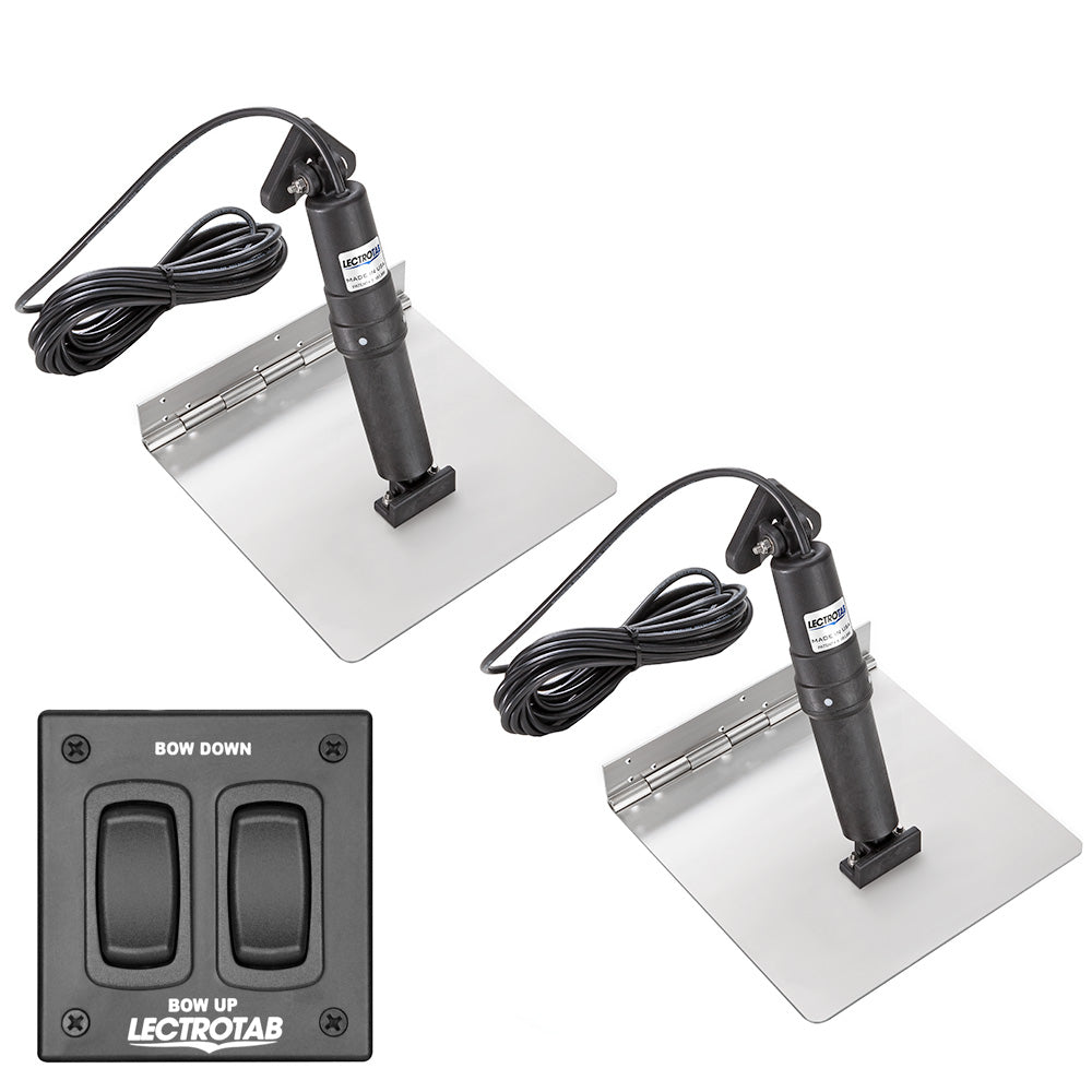 Lectrotab XKA Stainless Steel Trim Tab Kit wRocker Switch 12 x 9 XKAF12X9