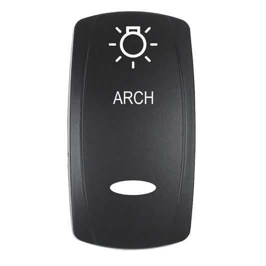Pacer Actuator  ARCH fV Series Contura Switches  Black  Laser Etched TopBottom Light EV2LEARCH