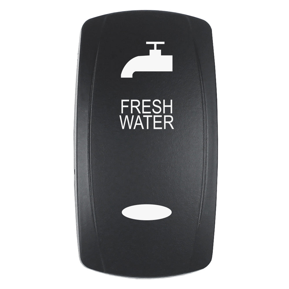 Pacer Actuator  FRESH WATER fV Series Contura Switches  Black  Laser Etched TopBottom Light EV2LEFRSH