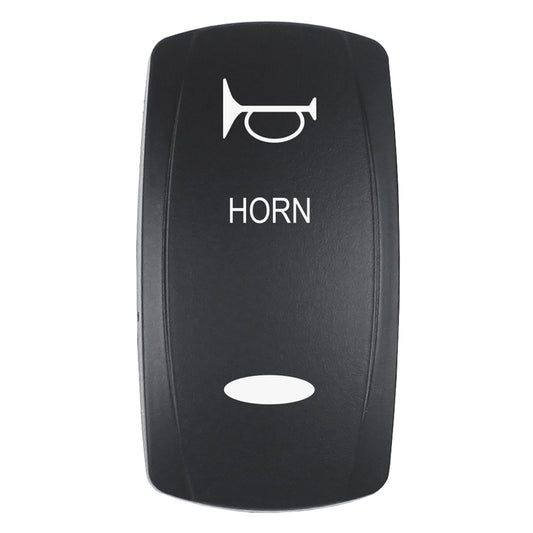 Pacer Actuator  HORN fV Series Contura Switches  Black  Laser Etched TopBottom Light EV2LEHRN