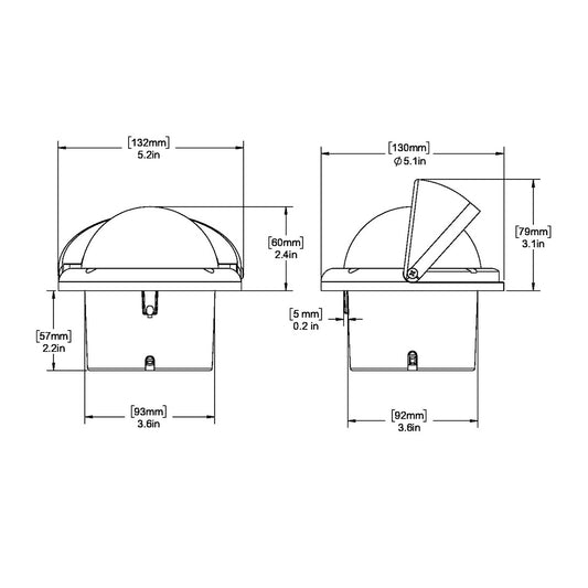 Ritchie HF742W Helmsman Compass  Flush Mount  White HF742W
