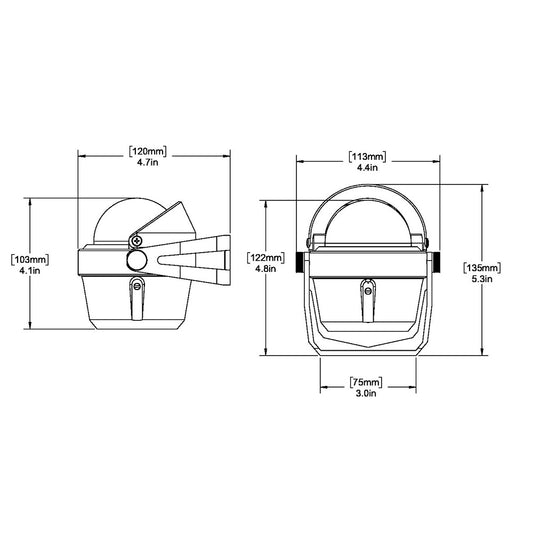Ritchie RA91 RitchieAngler Compass  Bracket Mount  Gray RA91