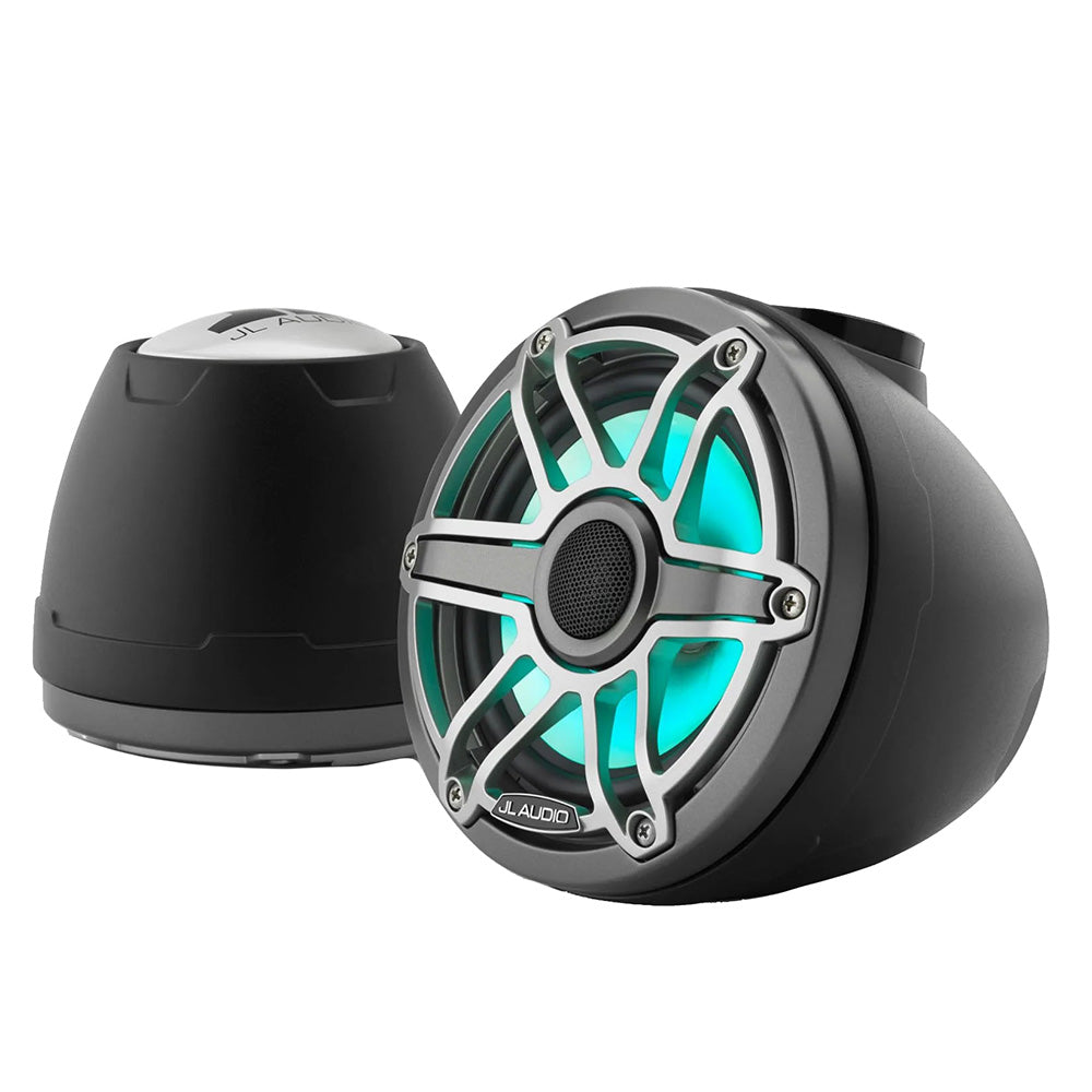 JL Audio M6 VeX Series 65 Enclosed Coaxial Speakers wRGB LED Lighting  Titanium Sports Grilles  M6650VEXMbSGmTii