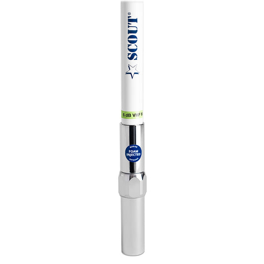 Scout 8 QuickFit White VHF Antenna w5M Cable  FME Quick 6 Foam Filled 6db Solid Brass  Copper Element PF AN NVHF00040T