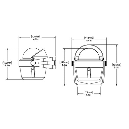 Ritchie B51W Explorer Compass  Bracket Mount  White B51W