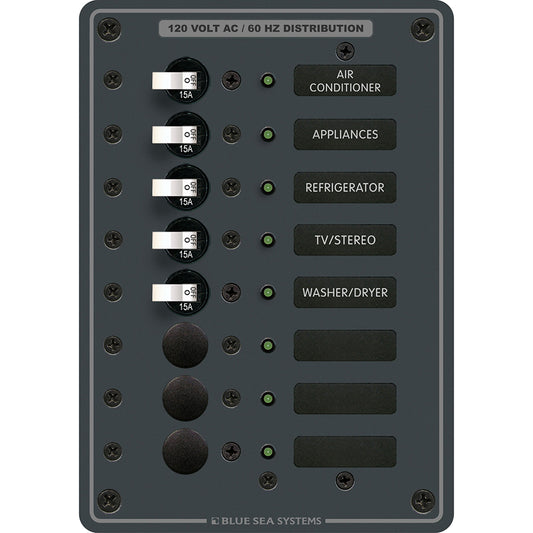 Blue Sea 8059 AC 8 Position Toggle Circuit Breaker Panel 8059