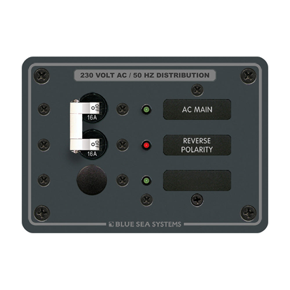 Blue Sea 8129 AC Main  Branch ASeries Toggle Circuit Breaker Panel 230V  Main  1 Position 8129