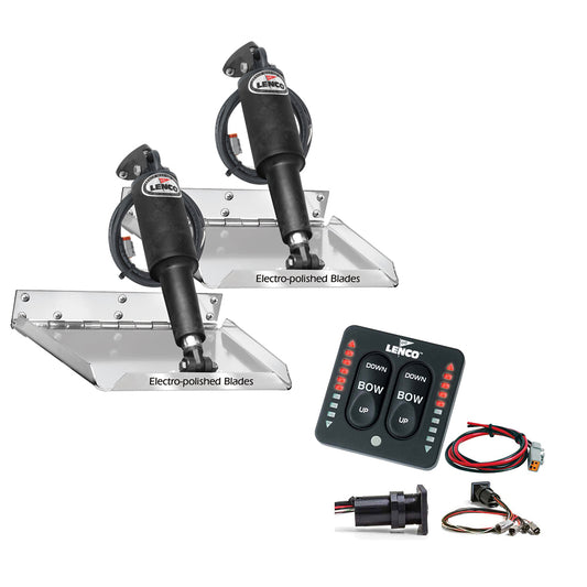 Lenco 12 x 12 Standard Performance Trim Tab Kit wLED Indicator Switch Kit 12V RT12X12I