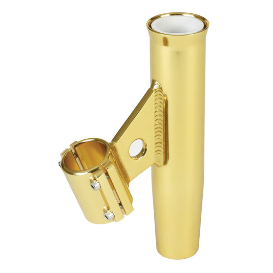 Lees ClampOn Rod Holder  Gold Aluminum  Vertical Mount  Fits 1050 OD Pipe RA5001GL