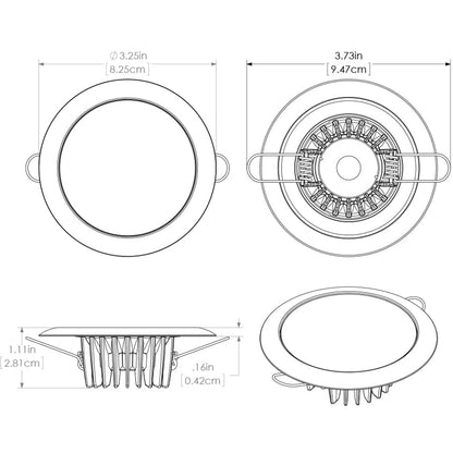 Lumitec Mirage  Flush Mount Down Light  Glass FinishWhite Bezel  Warm White Dimming 113129
