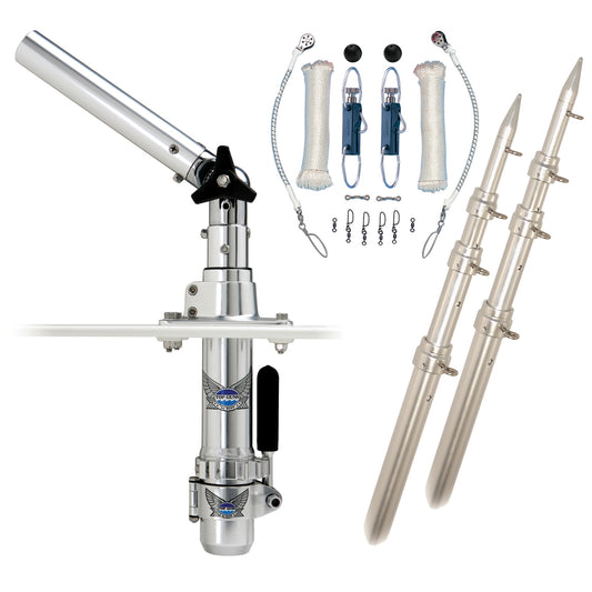 Rupp Classic Top Gun Outrigger Kit w15 Poles  Complete Single Line Rigging Kit wKlickers Release Clips RADTPGN15T
