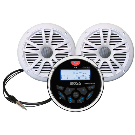 Boss Audio MCKGB350W6 Marine Stereo  65 Speaker Kit  White MCKGB350W6
