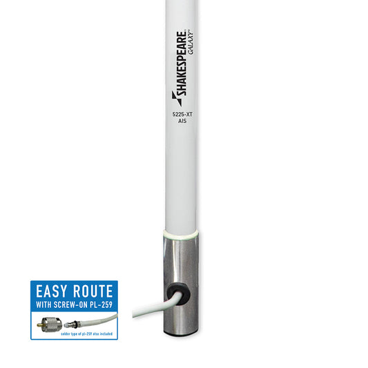 Shakespeare AIS 8 Galaxy AIS Antenna  6dB Gain  Stainless Steel Ferrule 5225AIS