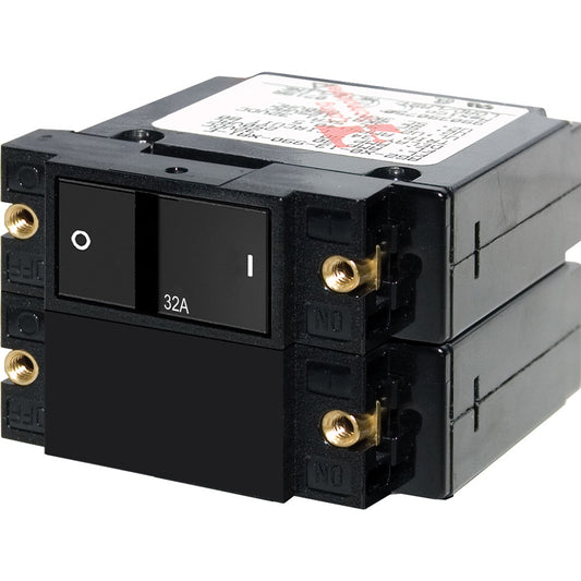 Blue Sea 7415 ASeries Flat Rocker Circuit Breaker  Double Pole  32A 7415