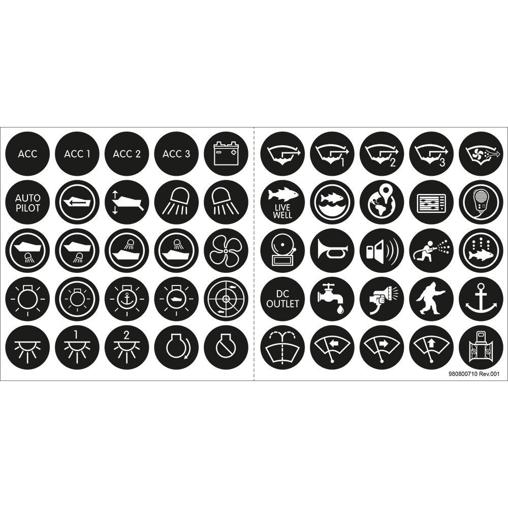 Blue Sea 4230 Push Button Switch Label Kit 4230