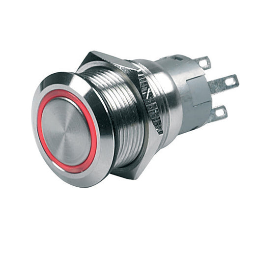 BEP PushButton Switch 12V Momentary OnOff  Red LED 80511000200