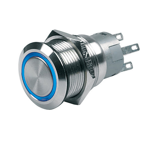 BEP PushButton Switch 12V Momentary OnOff  Blue LED 80511000400