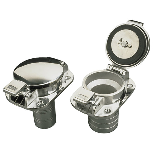 SeaDog Stainless Steel Flip Top Deck Fill  Gas  2 Hose 351100