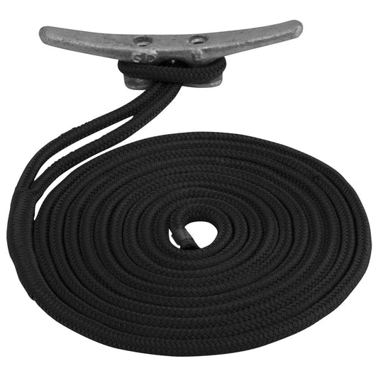SeaDog Double Braided Nylon Dock Line  12 x 15  Black 302112015BK1