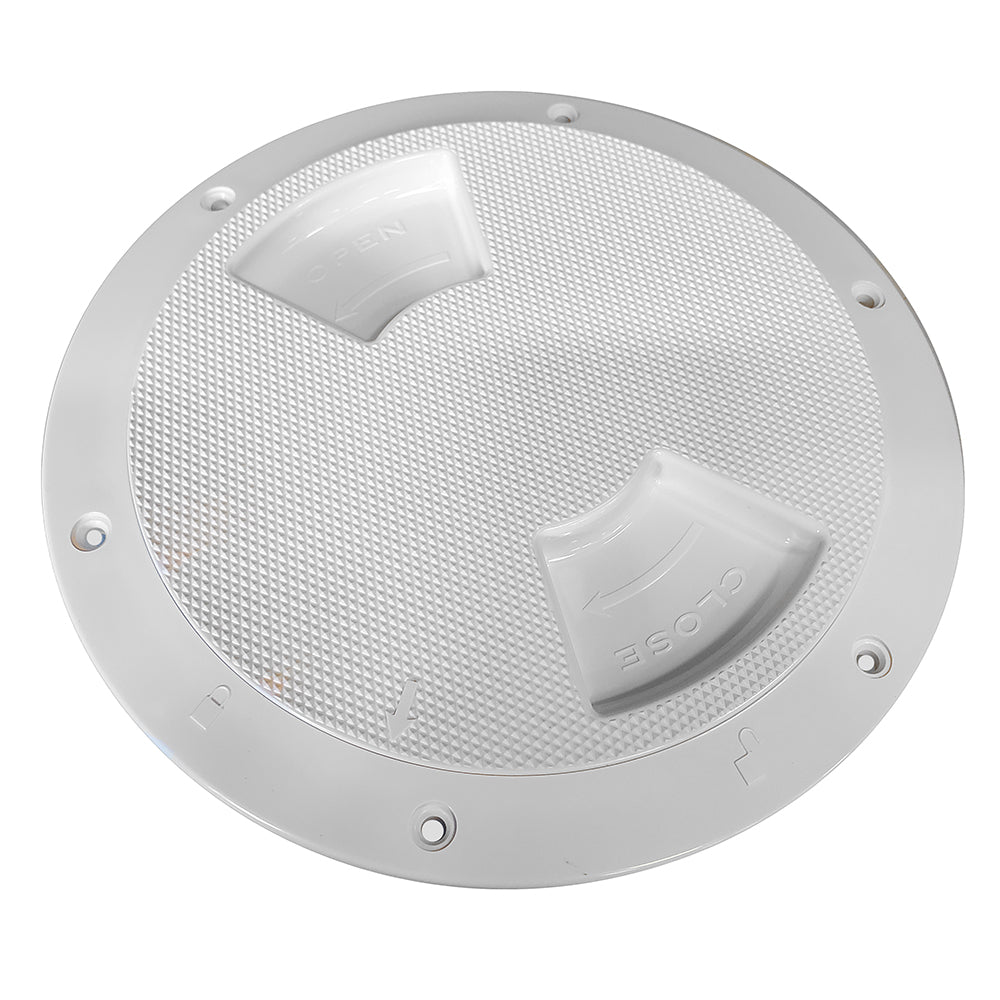SeaDog QuarterTurn Textured Deck Plate wInternal Collar  White  5 3363521