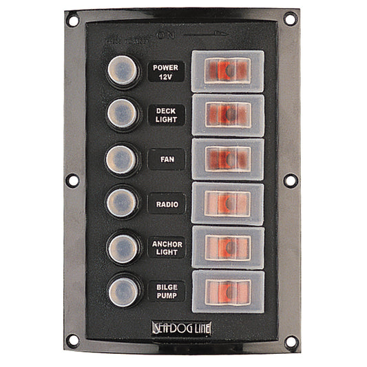 SeaDog Splash Guard Circuit Breaker Panel  6 Circuit 4248061
