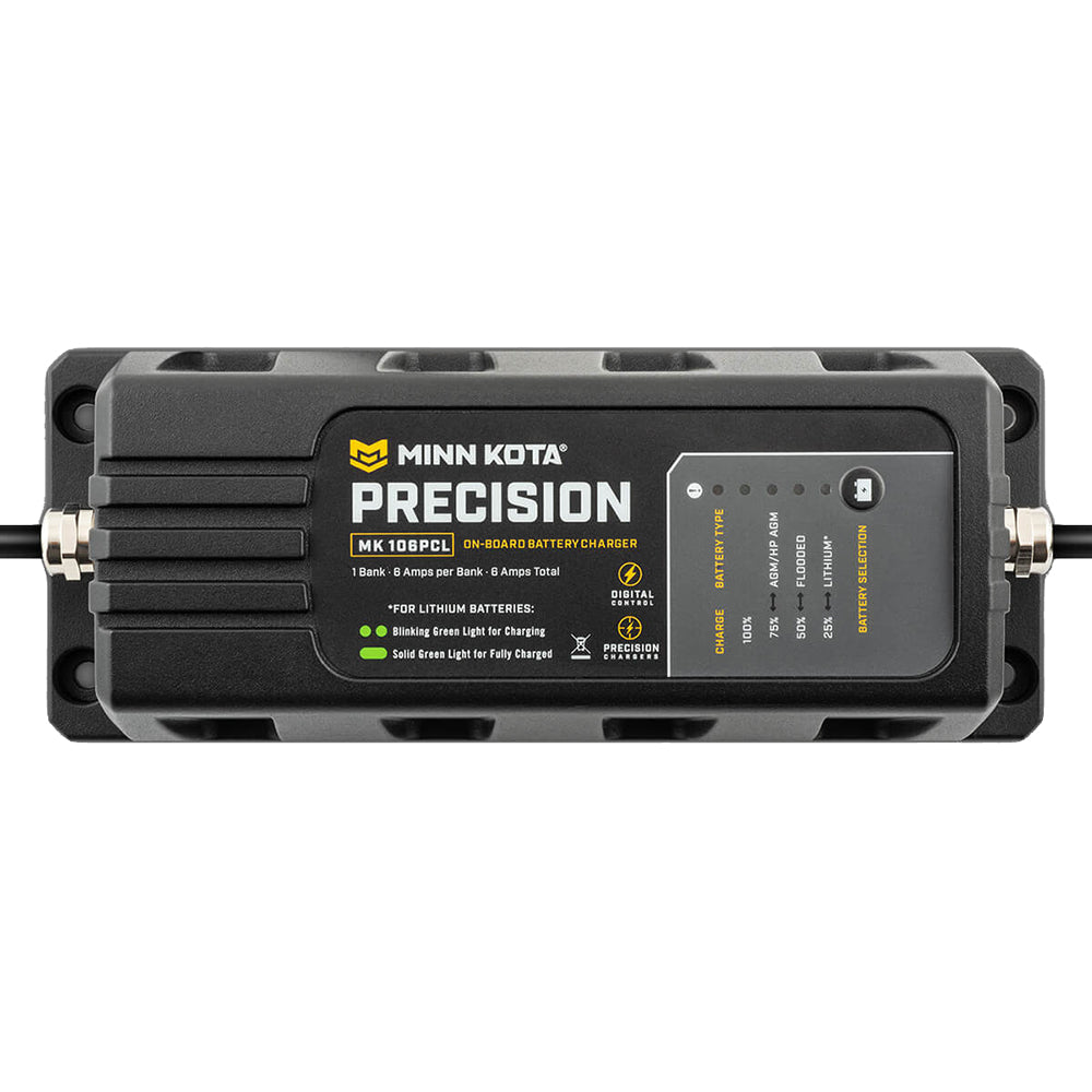 Minn Kota OnBoard Precision Charger MK106 PCL 1 Bank x 6 AMP LI Optimized Charger 1831061