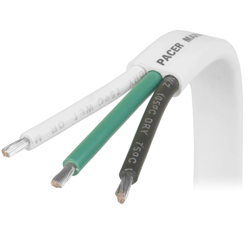 Pacer 143 AWG Triplex Cable  BlackGreenWhite  100 W143100