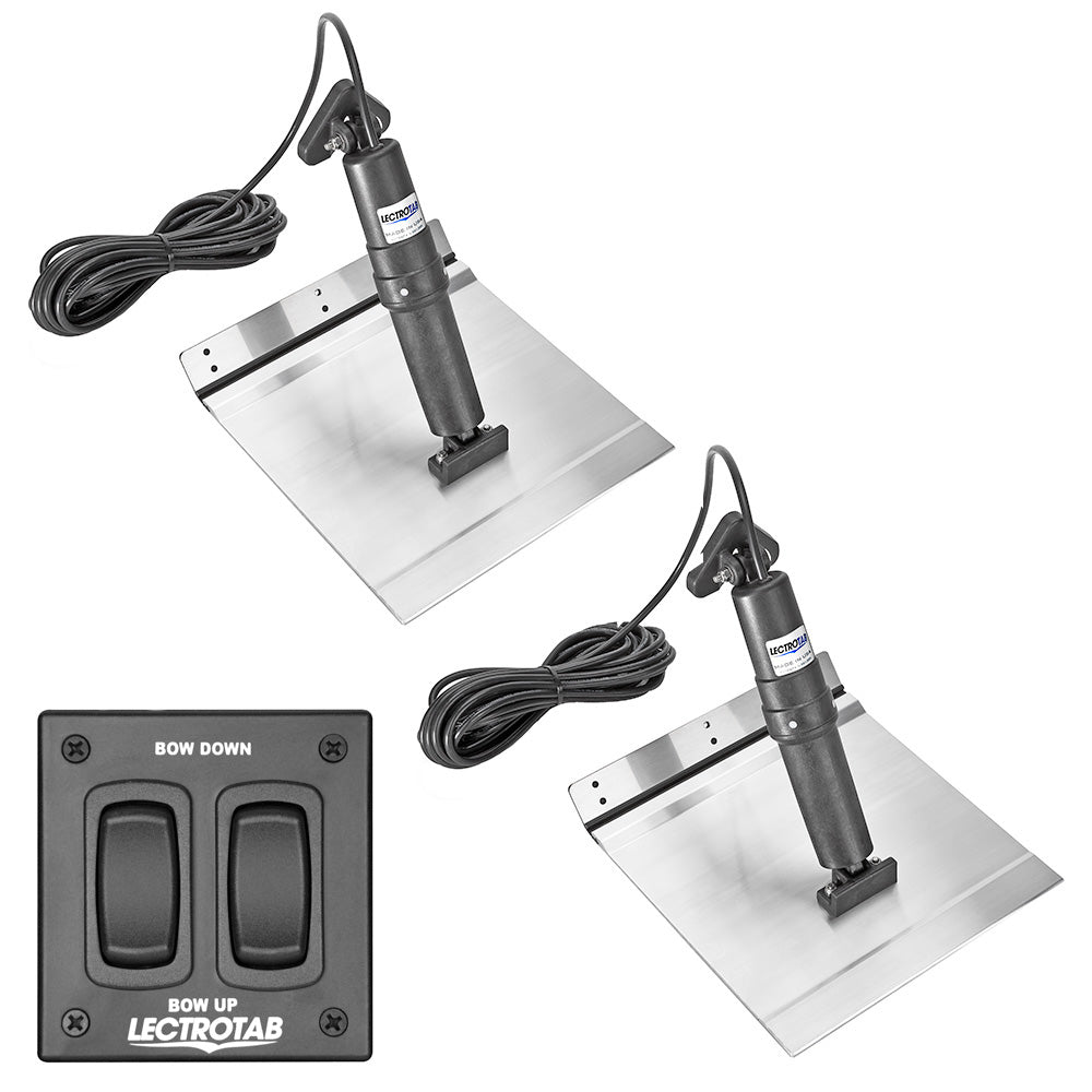 Lectrotab XKA Aluminum Alloy Trim Tab Kit wRocker Switch  9 x 9 XKAF9X9A