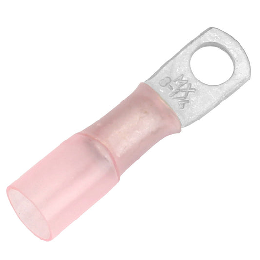 Pacer 8 AWG Heat Shrink Ring Terminal  14 Stud Size  25 Pack TE814R25